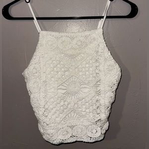 White lacy shirt, size small